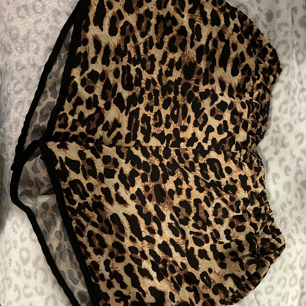 Leopard Print Sheer Shorts